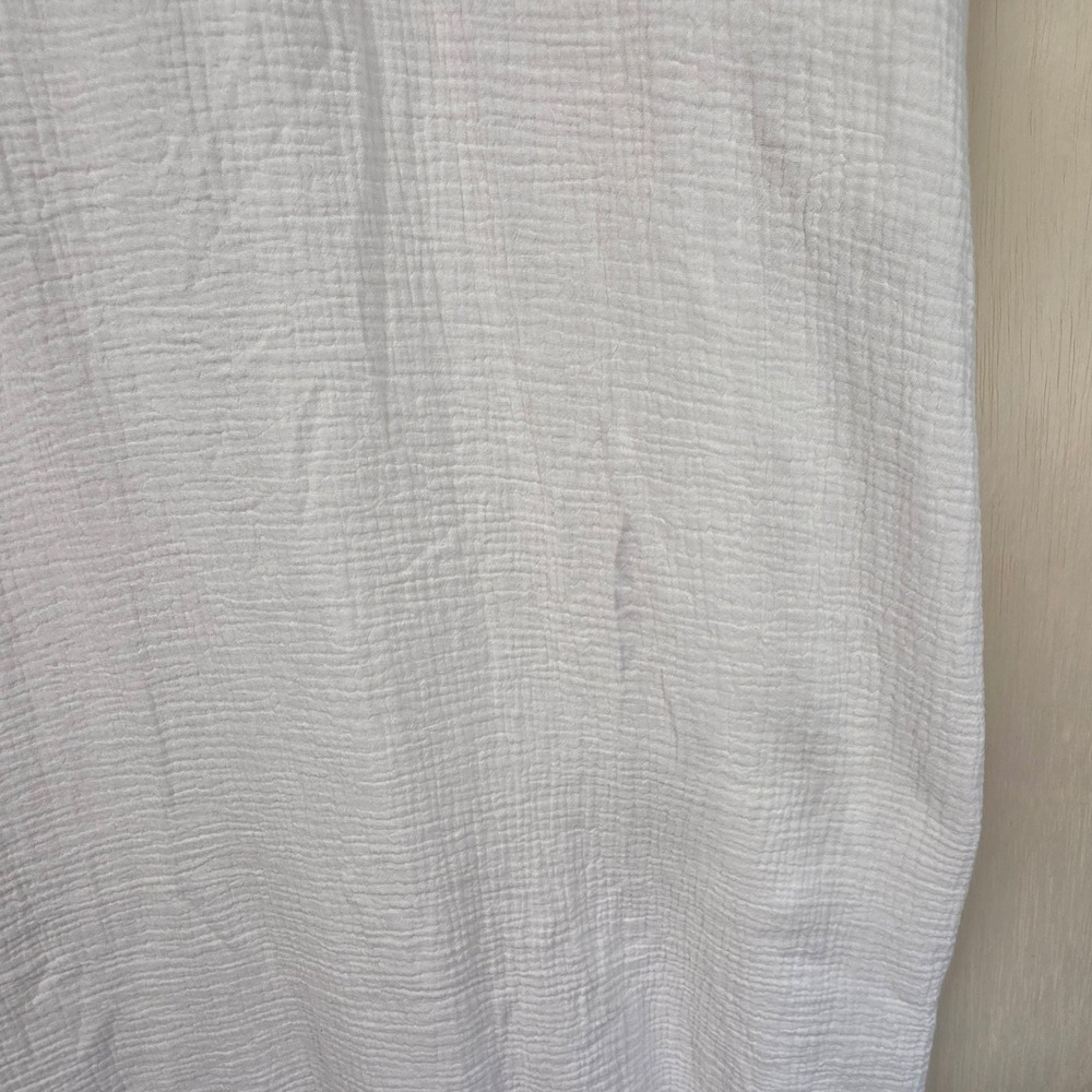 Chico's White Cotton Gauze Button Front Maxi Shirt Dress Womens Size 3 US 16/18 - Picture 9 of 15
